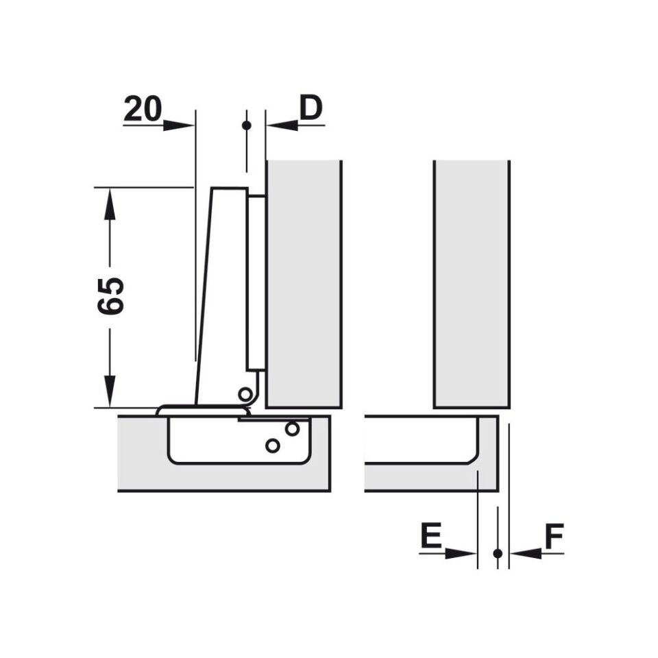 Hafele Concealed Hinge Metalla SM Kombi 110°