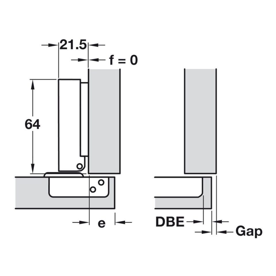 Hafele Concealed Hinge Metalla SM Kombi 110°