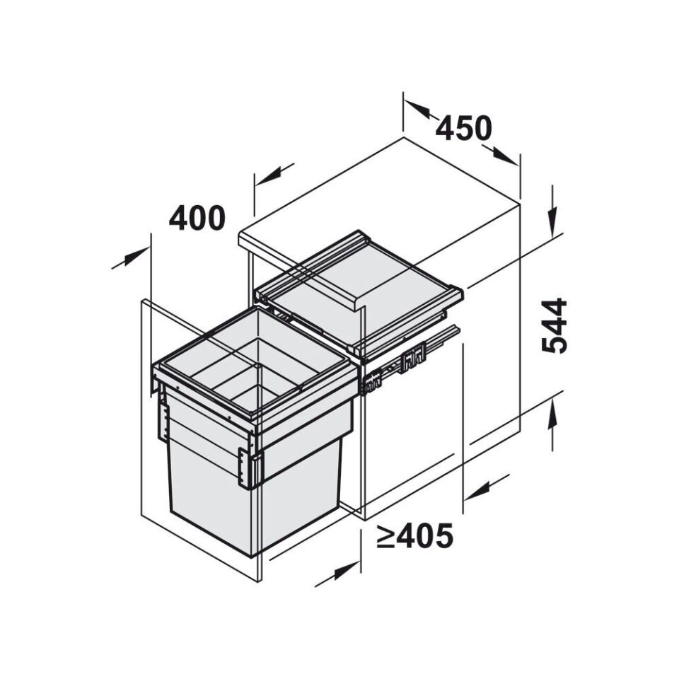 Hafele CARGO SYNCHRO 450 Çöp Kutusu (55 Litre)