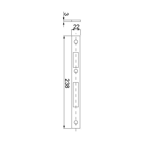 Hafele Gömme Kilit Karşılığı 22x205mm Antik Bronz Renk