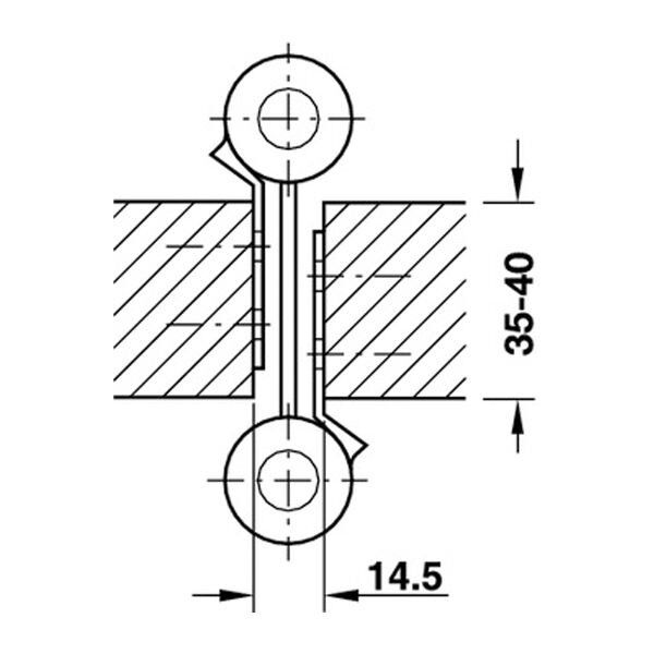 Hafele Çarpma Kapı Menteşesi P.Çelik Mat 150mm