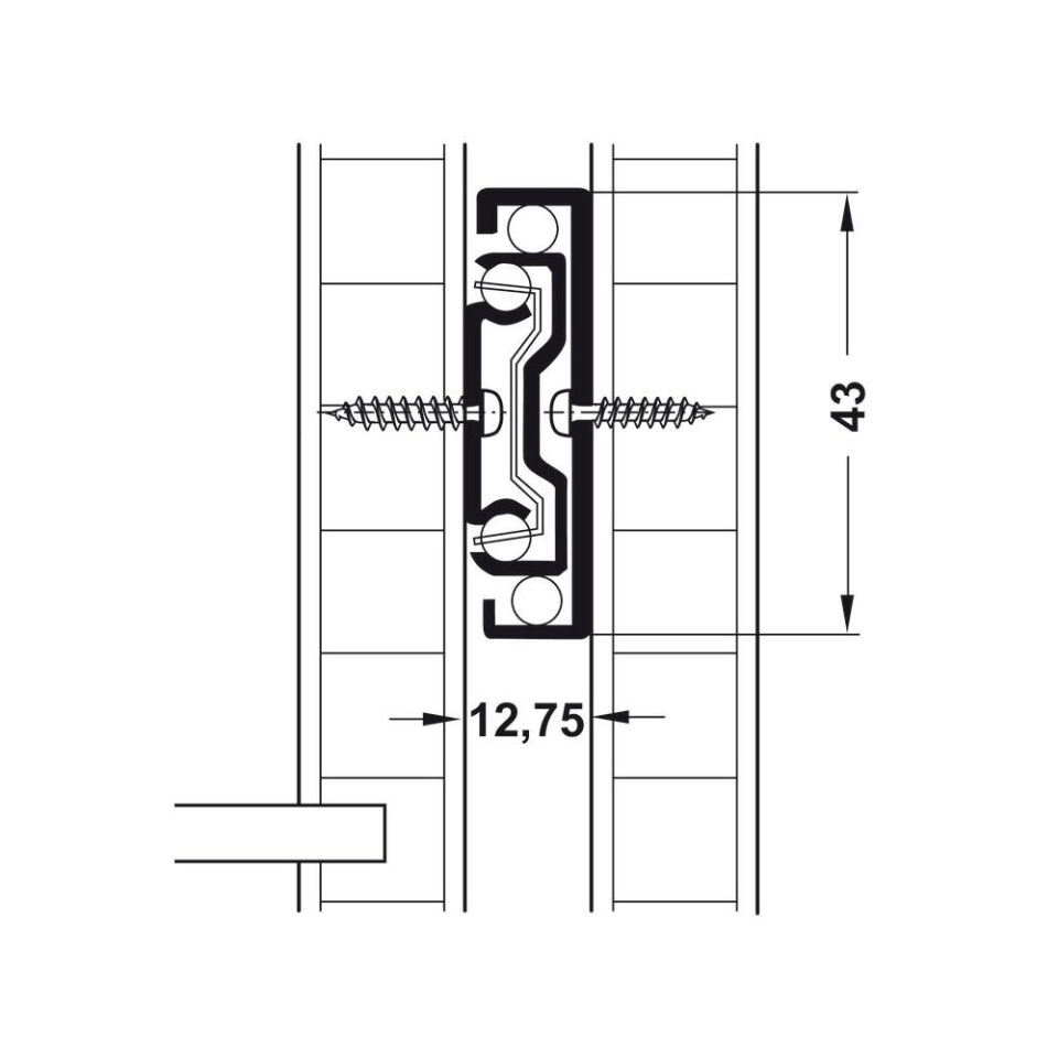 Hafele BALL43 Bilyalı Ray Tam Açılım 43/550mm