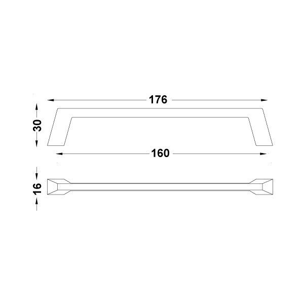 Hafele Mobilya Kulpu Tria 160mm Mat Siyah