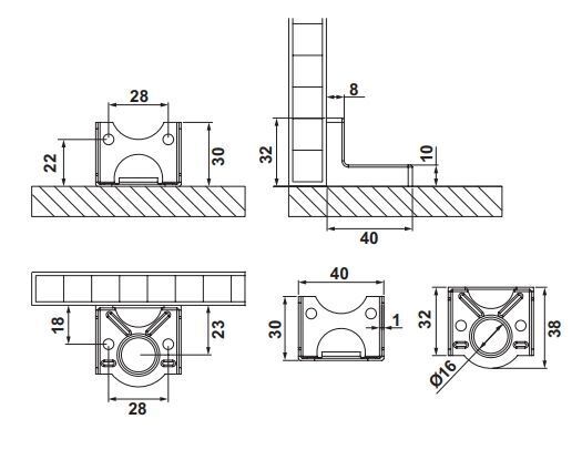 Hafele WCH06 L Askı Elemanı 1,2mm Beyaz