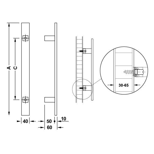 Hafele Çekme Kol Cosimo  450mm Antik Bronz