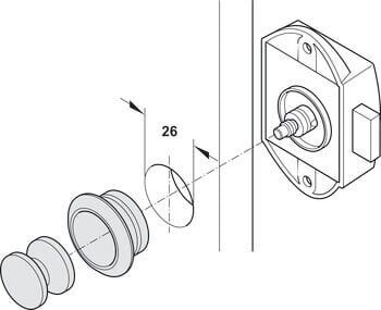 Hafele Basmalı Sürgü Kilit 25mm, Kahve Renk