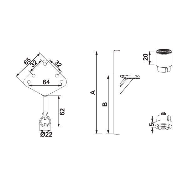 Hafele Lungo Mobilya Ayağı, Parlak Rose 250 mm