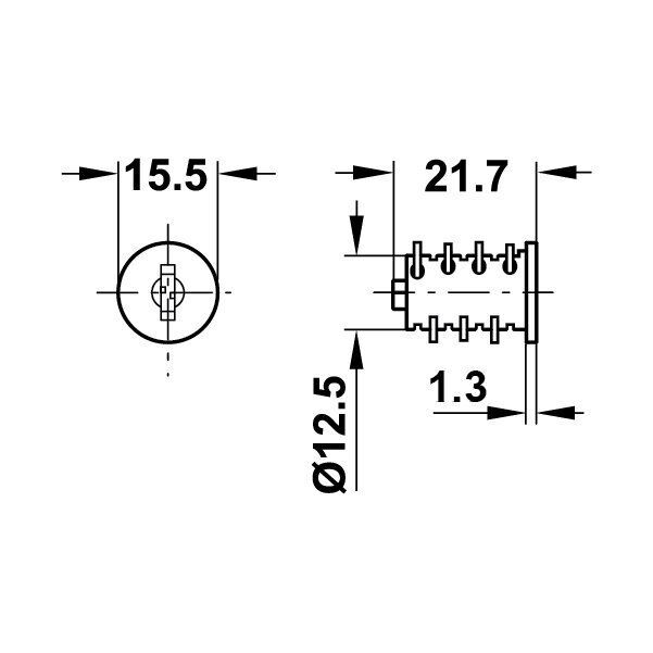 Hafele Symo Silindir Göbeği HS 3 SH 1101-1150 (50 Adet)