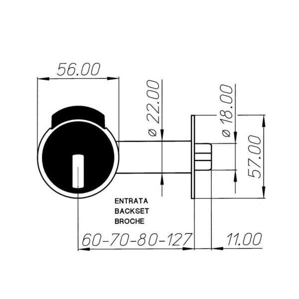 Hafele Nova&Forma  Aynalı Dil Yuvarlak 70mm