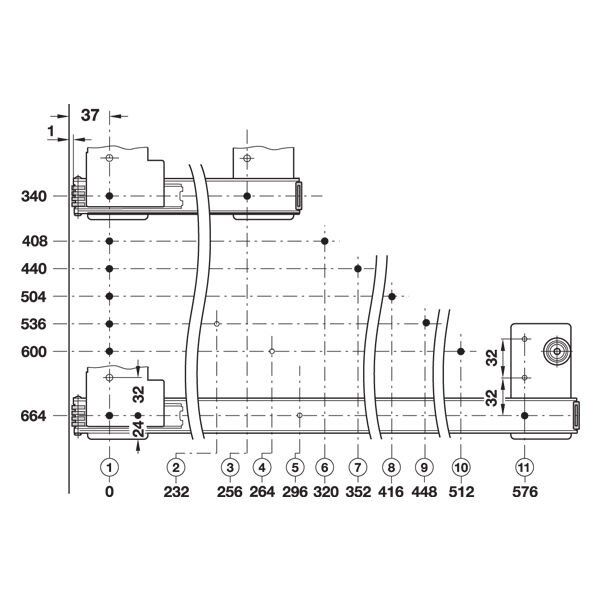 Hafele Slido F-Park71 16A Ray Seti 504mm