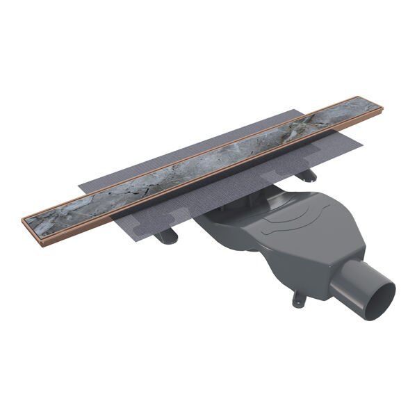 Hafele PUREFLOW Duş Kanalı Yatay 600mm Parlak Rose