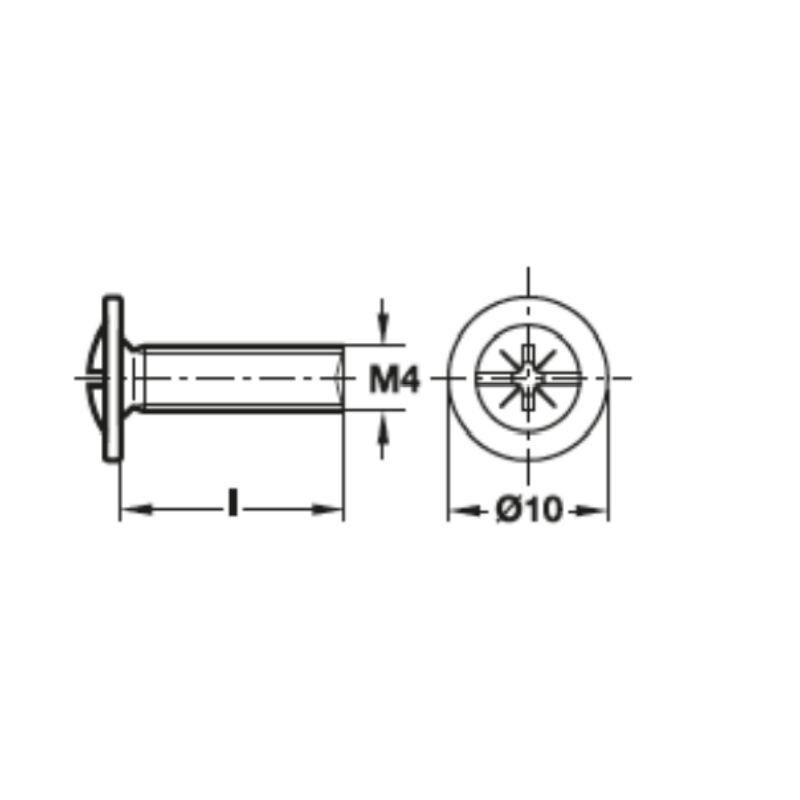 Hafele Kulp Vidası Galvaniz M4X32mm (100 Adet)