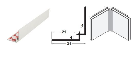 Hafele ALUSPLASH İç Köşe Dönüş Profili 610mm Antrasit