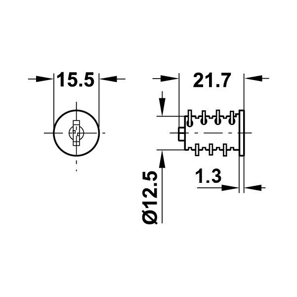 Hafele Symo Silindir Göbeği HS 3 SH 1101-1150 (50 Adet)