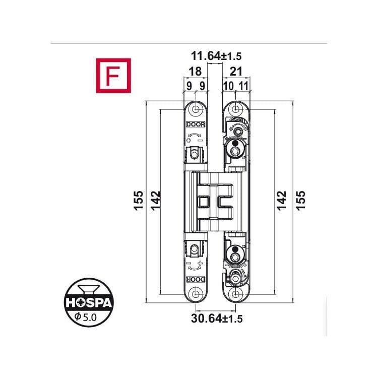 Hafele CDH 60I Mat Nikel Renk Gizli Menteşe