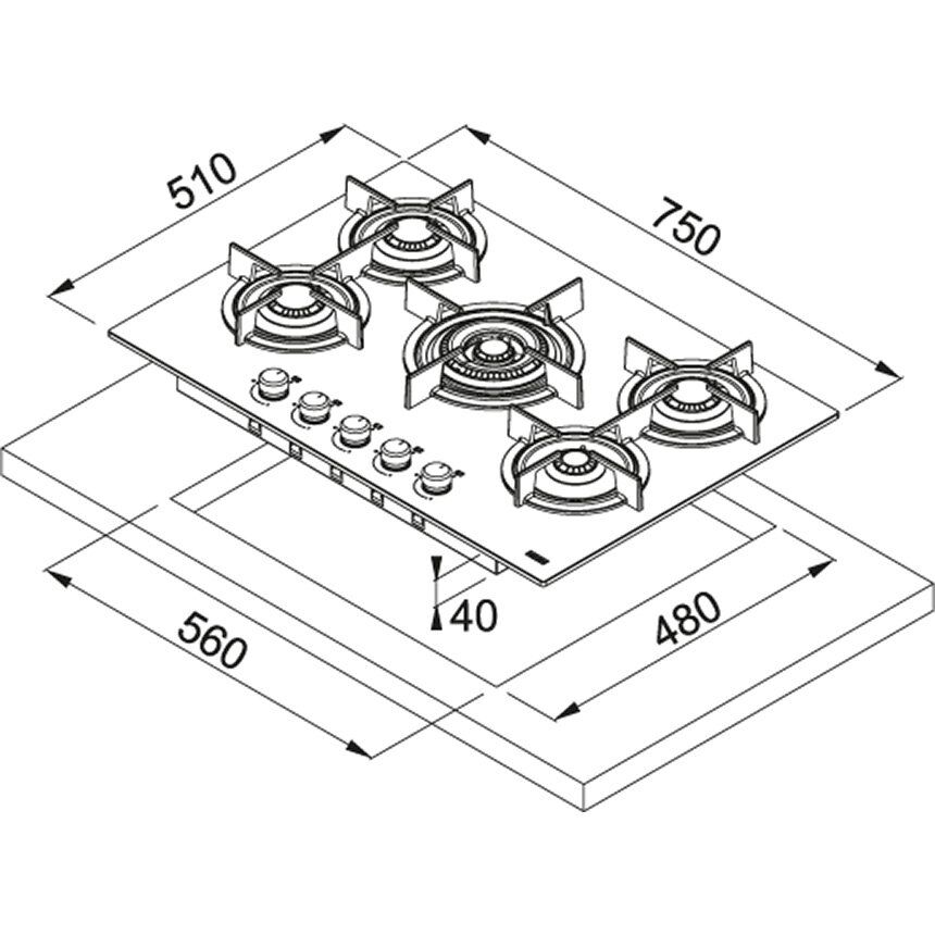 Franke Cam Ocak FHCR 755 4G TC HE BK C