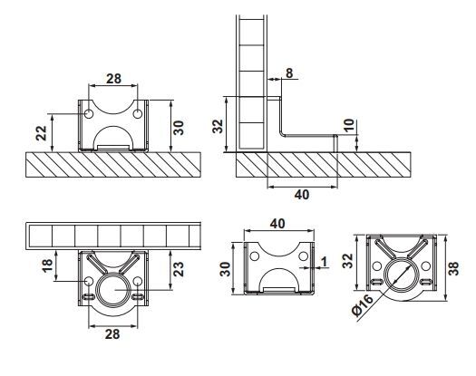 Hafele WCH06 L Askı Elemanı 1,2mm Beyaz