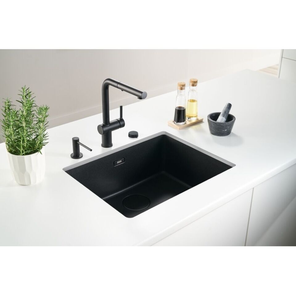 Franke Fragranit Evye Marıs Mrg 110-52 Matt Black Tek Gözlü Damlalıksız