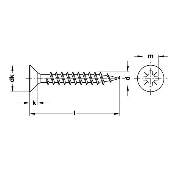 Hafele Hospa-Havşa Baş.Vida Galv.6,0X40mm (200 Adet)