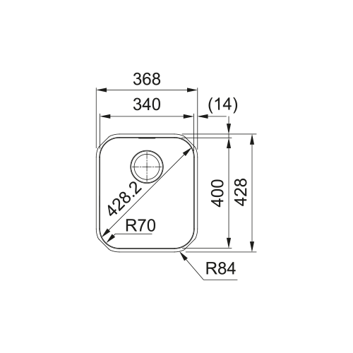 Franke Smart SRX 110-34 Tek Gözlü Tezgah Altı Çelik Eviye