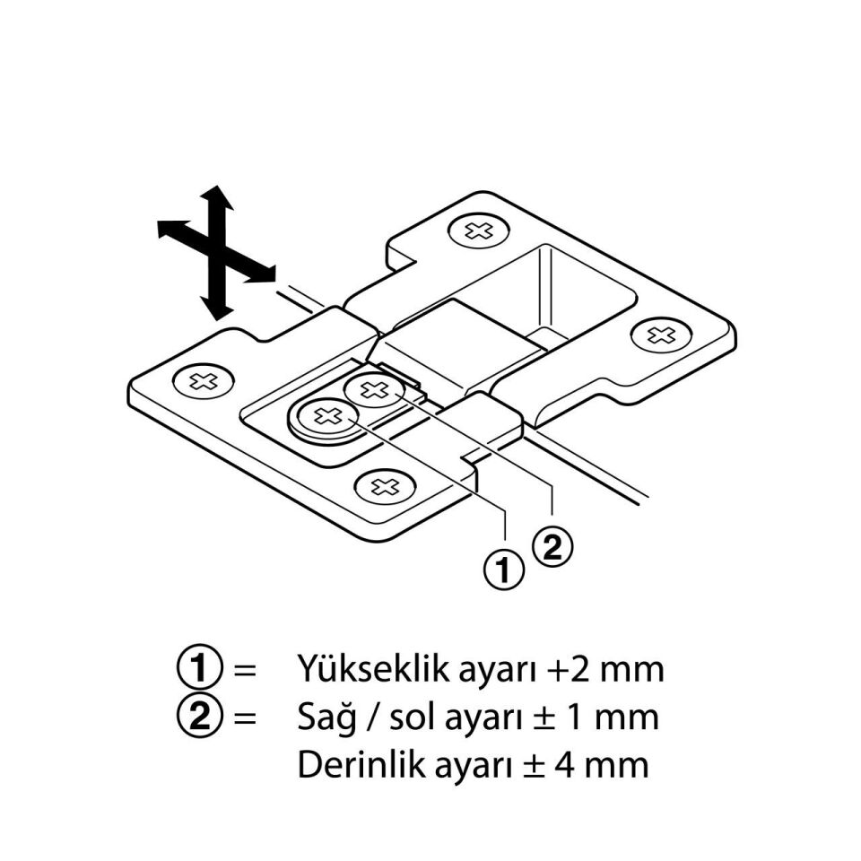 Hafele Düşer Kapak Menteşesi Nikel Kaplama (2 Adet)
