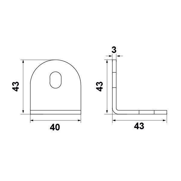 Hafele Duvar Bağlantı Köşebenti  43x40mm Paslanmaz Çelik Renk