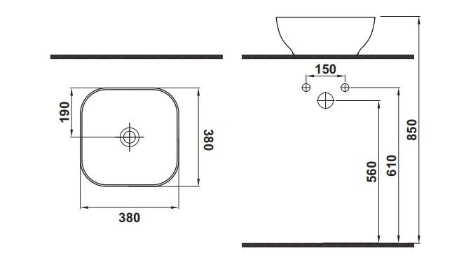 Hafele LOTUS S 380x300x140mm Parlak Beyaz