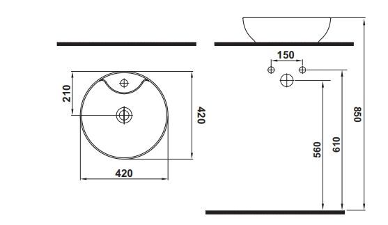 Hafele LOTUS RB Q 420x135mm Parlak Beyaz