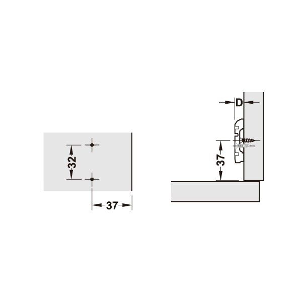 Hafele Metalla 120 H Taban 4 Delik Klipsli 2mm