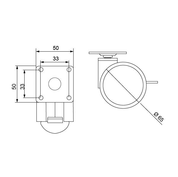 Hafele İkiz Tekerlek Frensiz Gri Ø65x82mm