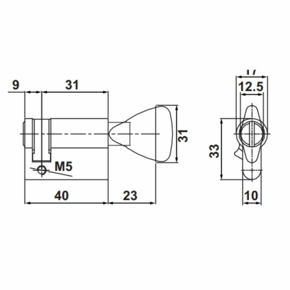 Hafele Mandallı Yarım Barel PC 03 31x9mm Nikel