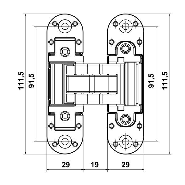 Hafele Gizli Menteşe Cdh 80C 100Kg Mat Nikel
