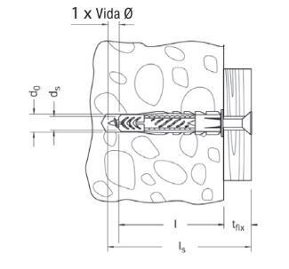 Hafele UX - Pulsuz Üniversal Dübel 10x60mm (50 Adet)