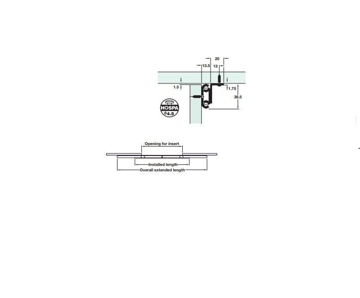 Hafele Açılır Kapanır Masa Rayı 750/540mm
