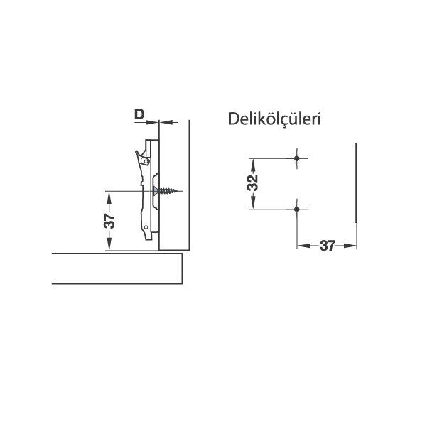 Hafele Duomatıc A H Taban Vidalı 3mm