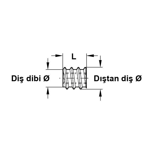 Hafele Düz Başlı Çelik Dübel M5x10mm (100 Adet), Galvaniz
