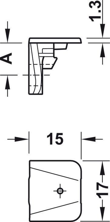 Hafele Tab15 Raf Bağlantı Elemanı, Vidalanarak (100 Adet)