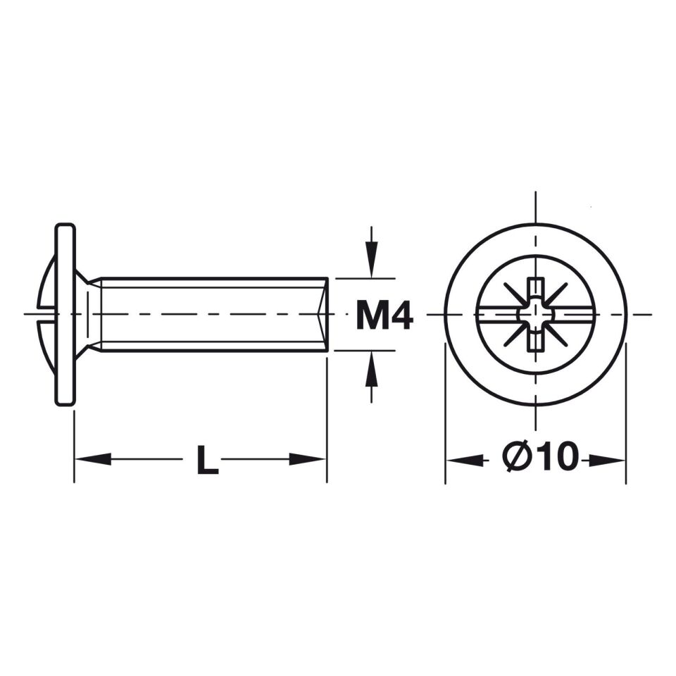 Hafele Kulp Vidası M4x45mm (100 Adet), Galvaniz