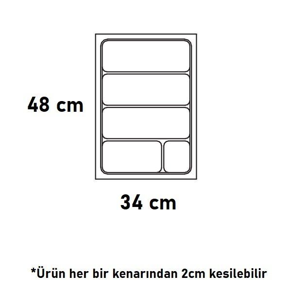 Hafele Smart Çatal Kaşıklık Gümüş Renk, 34x48cm