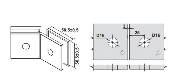 Hafele FORTIUS 05 Cam Tutucu C/C Parlak Krom