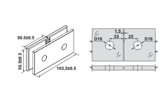 Hafele FORTIUS 04 Cam Tutucu C/C Parlak Altın