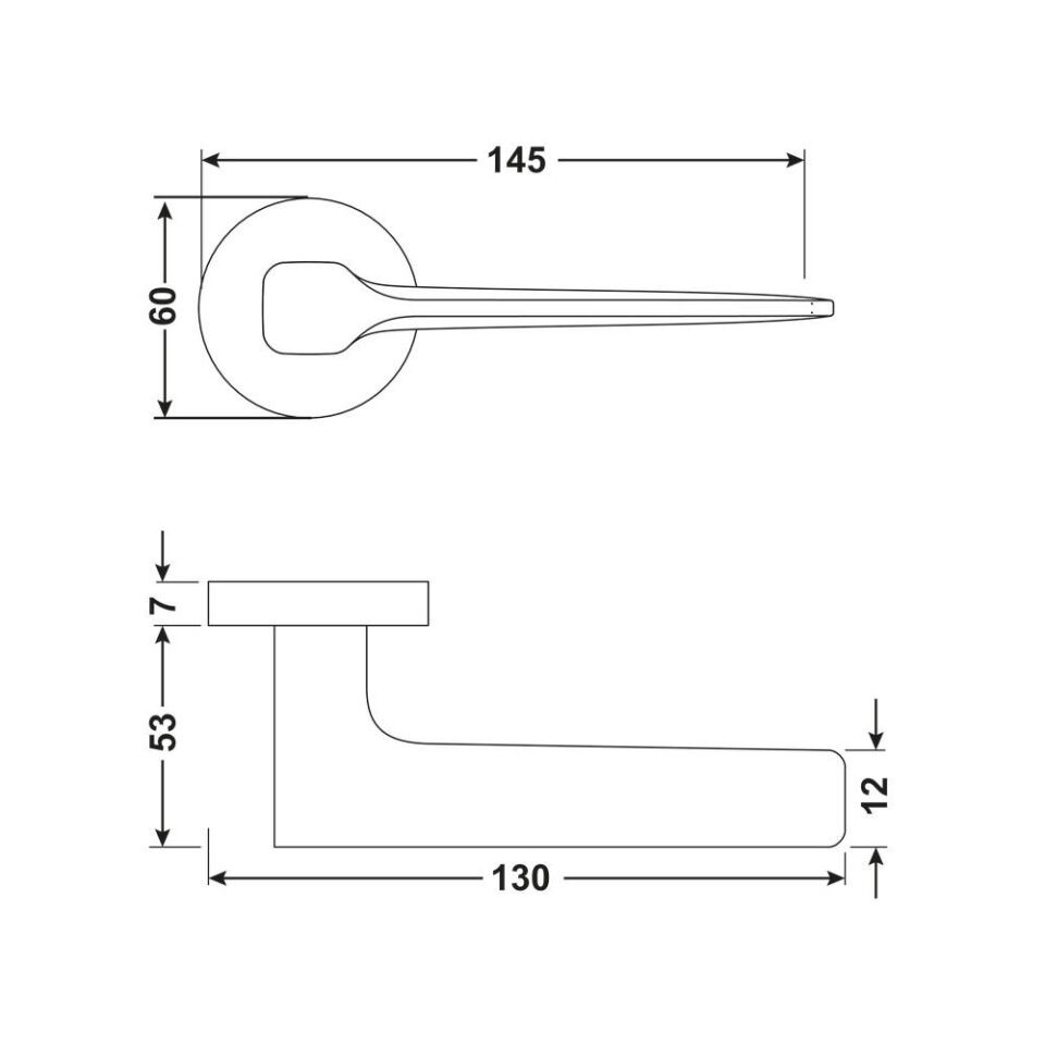 Hafele MARC PC (Barelli Tip) Mat Siyah Renk Kapı Kolu