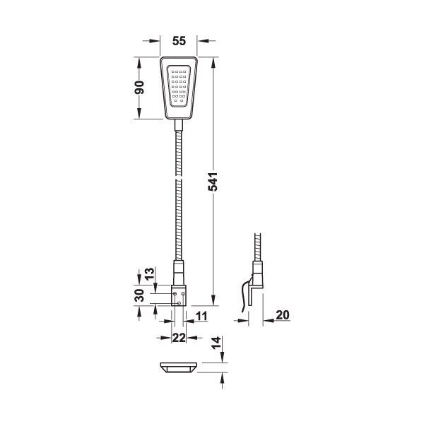 Hafele Led 1092 Okuma Lambası 12V Siyah