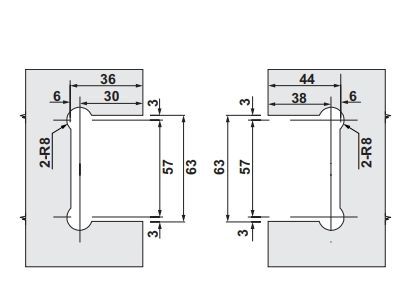 Hafele CITIUS 04 Menteşe C/C 135° Parlak Rose