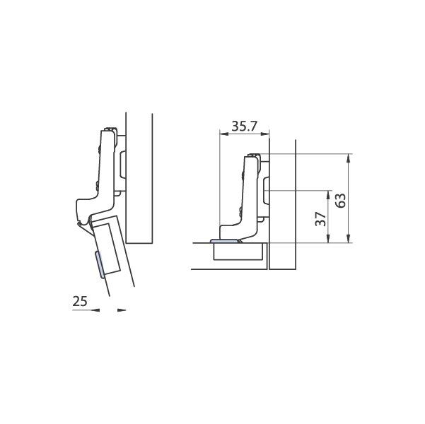 Hafele M.K. Tas Menteşe Tdb 48/6 Vidalı