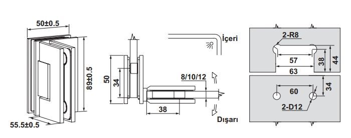 Hafele CITIUS 03 Menteşe,c/c,90°,Titanyum