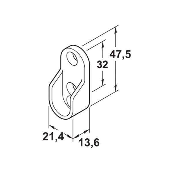 Hafele Askı Borusu Flanşı Oval Açık Gri Plastik 21,4Mm (10 Adet)