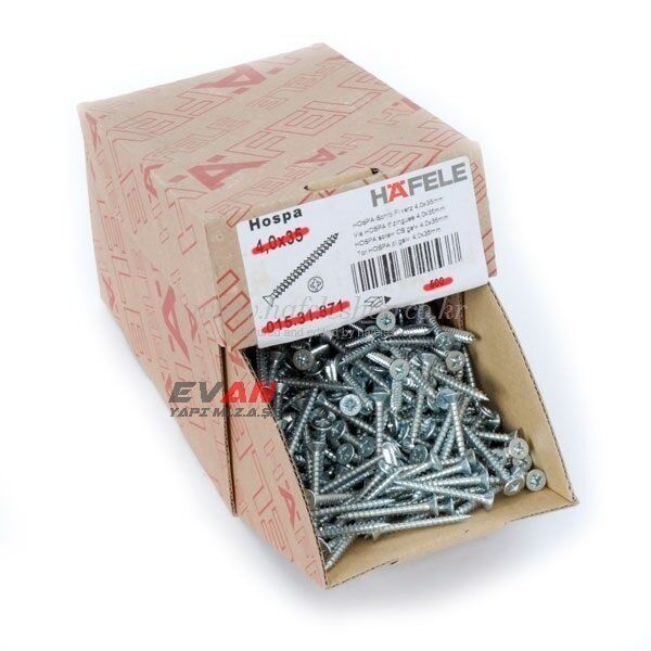 Hafele Havşa Başlı Sunta Vidası 3,5x13mm (1000 Adet), Galvaniz