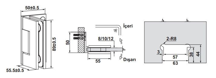 Hafele CITIUS 02 Menteşe D/C 90° Paslanmaz Çelik Renkli