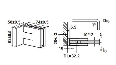 Hafele CITIUS PRO 02 Menteşe D/C 90° Parlak Krom